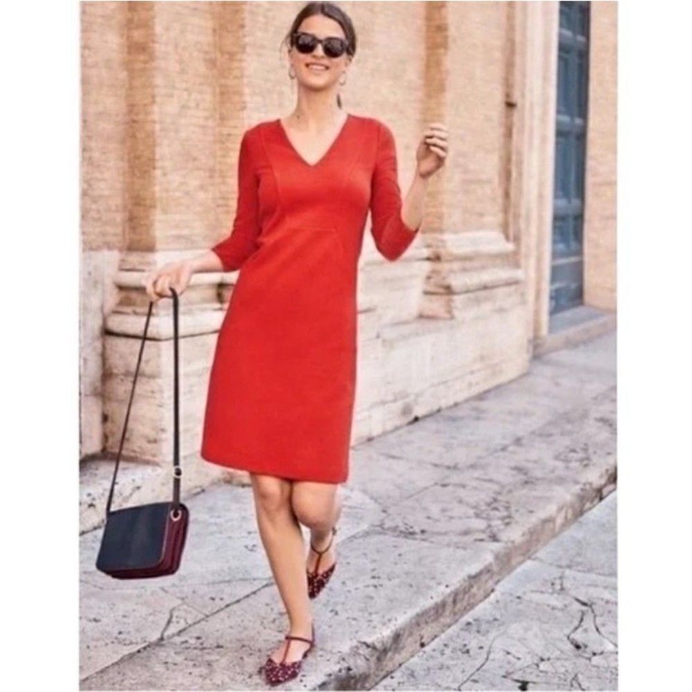 BODEN Bronte Ottoman Ribbed Dress in Red NWT